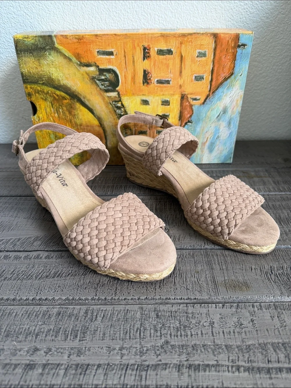 Bella Vita Women's Mariella Espadrille Wedge Sandals NIB